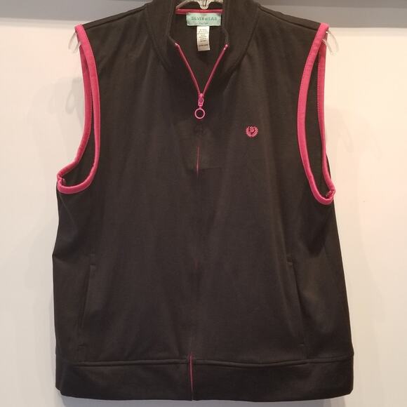 Silver wear Black Athletic Vest Workout Walking Running Gym Womens Size XL - Picture 1 of 5